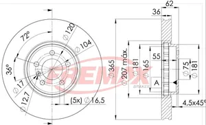צ.ב קד' BMW X5 / X6 E70 /71 מ07 3.0 4.8 365 מ"מ
