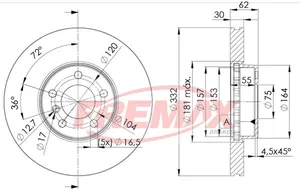 צ.ב קד' BMW X5 / X6 E70 /71 מ07 2.0 3.0  332 מ"מ  F15 16